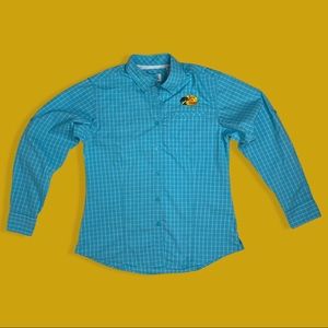 Bass Pro Shop Blue Striped Long Sleeve Button Up